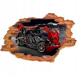 Naklejka na ścianę 3D SAMOCHODY rozłożony na części 90 cm na 60 cm