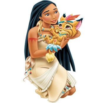 Naklejka na ścianę Pocahontas tuli kotka do snu 90 cm na 60 cm