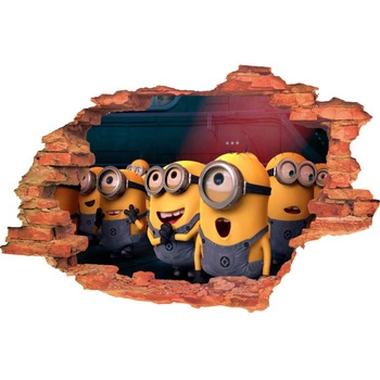 Naklejka na ścianę 3D MINIONKI zachwycone 90 cm na 60 cm