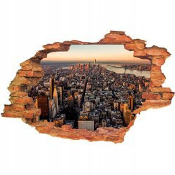 Naklejka na ścianę 3D Nowy York ujście rzeki Hudson do Oceanu Atlantyckiego 90 cm na 60 cm