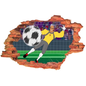 Naklejka na ścianę 3D SUPA STRIKAS Wielki Bo w bramce broni gola 90 cm na 60 cm