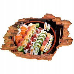 Naklejka na ścianę 3D Jedzenie box sushi 90 cm na 60 cm