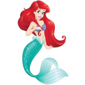 Naklejka na ścianę Ariel Mała Syrenka gotowa do pływania 90 cm na 60 cm