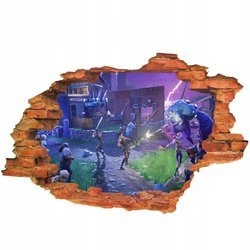Naklejka na ścianę 3D FORTNITE walka zombi 90 cm na 60 cm