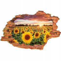Naklejka na ścianę 3D Kwiaty pole słoneczników 90 cm na 60 cm