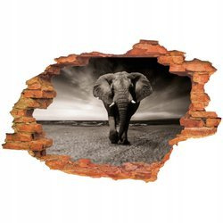 Naklejka na ścianę 3D Słoń w krajobrazie przed burzą 90 cm na 60 cm