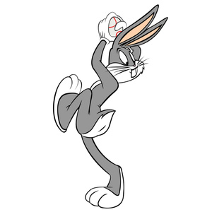 Naklejka na ścianę Królik Bugs rzuca piłkę 60 cm na 90 cm