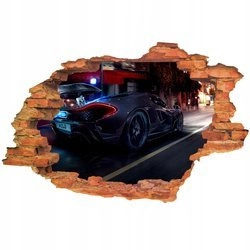 Naklejka na ścianę 3D SAMOCHODY Mclaren p1 w nocy 90 cm na 60 cm