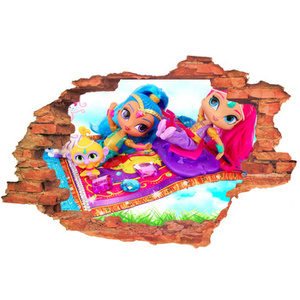 Naklejka na ścianę 3D SHIMMER I SHINE na magicznym dywanie 90 cm na 60 cm