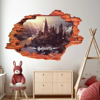 Naklejki na ścianę 3D Harry Potter Hogwart 90 cm na 60 cm