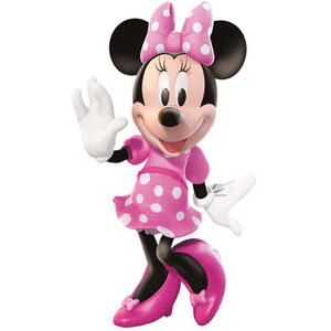 Naklejka na ścianę Myszka Minnie sukienka w białe kropki 90 cm na 60 cm