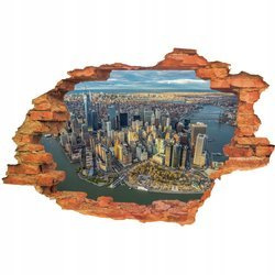 Naklejka na ścianę 3D Nowy York miasto nad wodą  90 cm na 60 cm