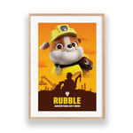 Plakat Psi Patrol w Ramce 42x30 cm – Rubble Adventure Bay Hero | Dekoracja do Pokoju Dziecka