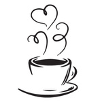 Naklejka na ścianę Do Kuchni Filiżanka małej czarnej 75 cm na 45 cm