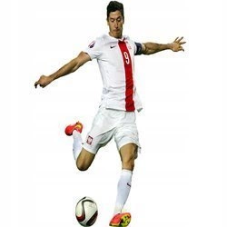 Naklejka na ścianę Robert Lewandowski strzela 90 cm na 60 cm