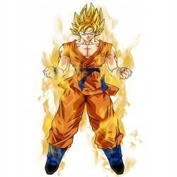 Naklejka na ścianę DRAGON BALL Goku ssj przemiana 90 cm na 60 cm