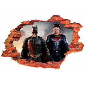 Naklejka na ścianę 3D SUPERMAN i Batman 90 cm na 60 cm