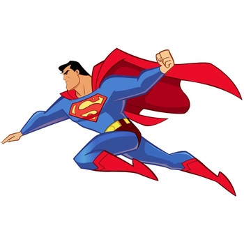 Naklejka na ścianę SUPERMAN przeprowadza atak 90 cm na 60 cm