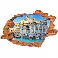Naklejka na ścianę 3D Rzym fontanna di Trevi 90 cm na 60 cm