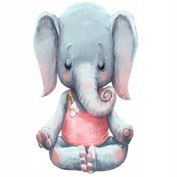 Naklejka na ścianę Słonik medytuje 90 cm na 60 cm