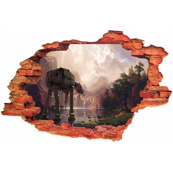 Naklejka na ścianę 3D Star Wars Gwiezdne Wojny maszyna krocząca 90 cm na 60 cm