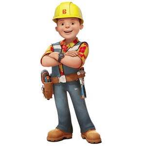 Naklejka na ścianę Bob Budowniczy chwila przerwy z pracy 90 cm na 60 cm