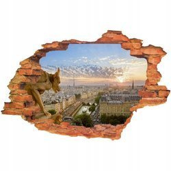 Naklejka na ścianę 3D Paryż widok na miasto 90 cm na 60 cm