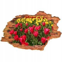 Naklejka na ścianę 3D Kwiaty łąka tulipanów 90 cm na 60 cm