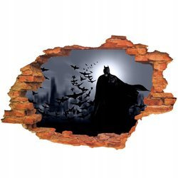 Naklejka na Ścianę 3D Batman w Blasku Księżyca 90 cm na 60 cm