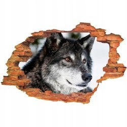 Naklejka na ścianę 3D Wilk głowa 90 cm na 60 cm