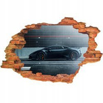 Naklejka na ścianę 3D SAMOCHODY matowe czarne Lamborghini 90 cm na 60 cm