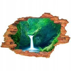 Naklejka na ścianę 3D Wodospad próg rzeczny wśród zieleni 90 cm na 60 cm