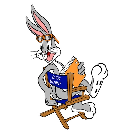 Naklejka na ścianę Królik Bugs siedzi na krześle 60 cm na 90 cm