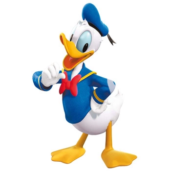 Naklejka na ścianę Kaczor Donald czerwona muszka 90 cm na 60 cm