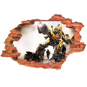 Naklejka na ścianę 3D Transformers Bumblebee atakuje 60 cm na 90 cm
