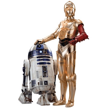 Naklejka na ścianę Star Wars Gwiezdne Wojny C3PO R2D2 90 cm na 60 cm