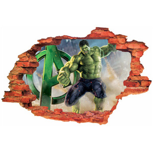 Naklejka na ścianę 3D HULK drużyna avengers 90 cm na 60 cm