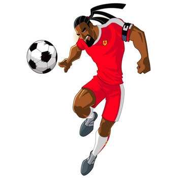 Naklejka na ścianę SUPA STRIKAS Gibki Rasta przymiera się do strzału 90 cm na 60 cm