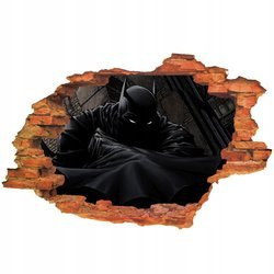 Naklejka na Ścianę 3D Batman Świecące Oczy w Mroku 90 cm na 60 cm