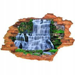 Naklejka na ścianę 3D Wodospad chabrowe wody spływające po skałach 90 cm na 60 cm