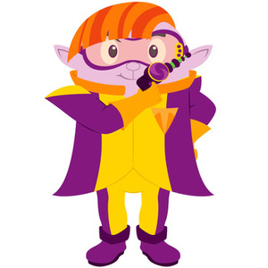 Naklejka na ścianę UMIZOOMI przyjaciel Ella z dużymi zielonymi oczami 90 cm na 60 cm