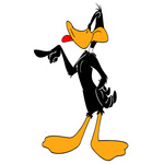 Naklejka na ścianę Kaczor Daffy wytyka język 60 cm na 90 cm