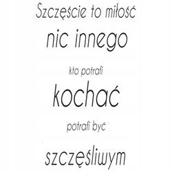 Naklejka na ścianę cytat napis Miłość to szczęście 75 cm na 45 cm