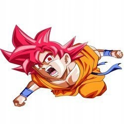 Naklejka na ścianę DRAGON BALL Goku ssj god 90 cm na 60 cm