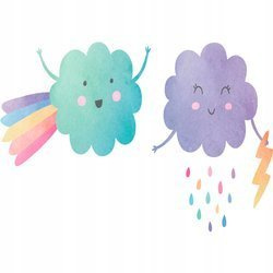 Naklejka na ścianę radosne chmurki 90 cm na 60 cm