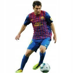 Naklejka na ścianę Messi dryblujący z piłką 90 cm na 60 cm