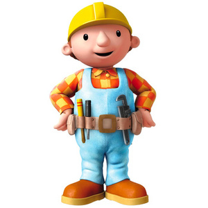 Naklejka na ścianę Bob Budowniczy z narzędziami 90 cm na 60 cm