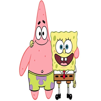 Naklejka na ścianę SPONGEBOB kanciastoporty i Patryk Rozgwiazda 90 cm na 60 cm