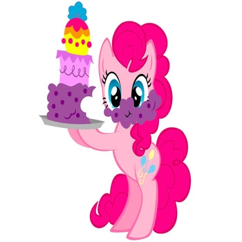 Naklejka na ścianę My Little Pony Kucyki Pinkie Pie z tortem 90 cm na 60 cm