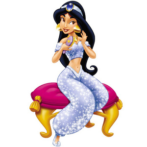 Naklejka na ścianę Aladyn Księżniczka Dżasmina siedzi na tronie 90 cm na 60 cm